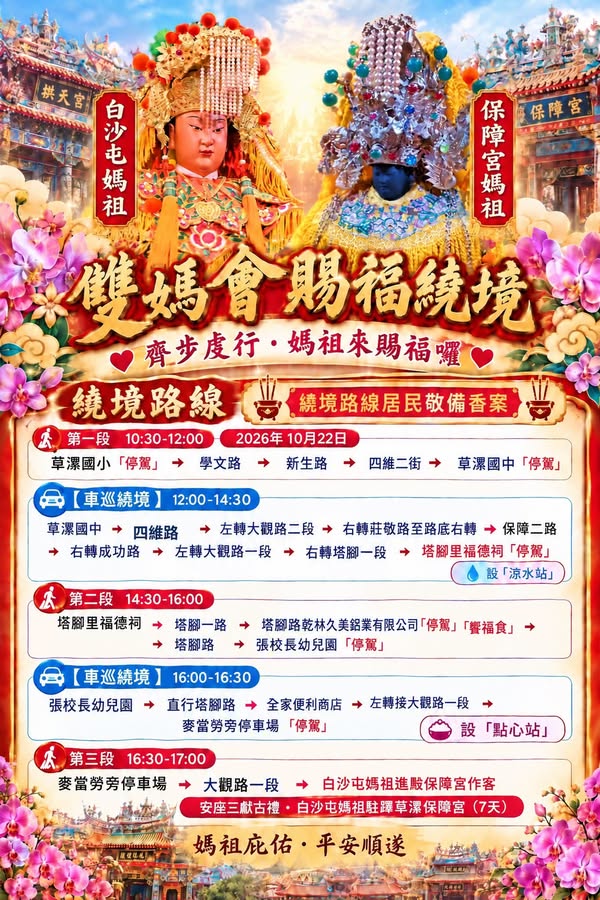2026 草漯保障宮白沙屯媽祖駐駕遶境